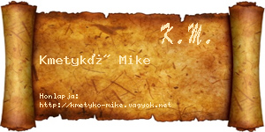 Kmetykó Mike névjegykártya